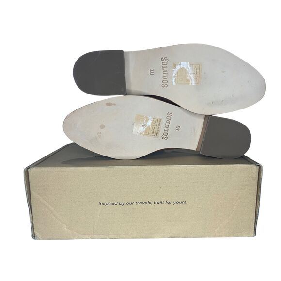 Soludos Cognac Leather Mules Size 10 – Slip-On with Stacked Wood Heel - Picture 4 of 7